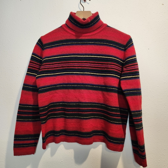 Ralph Lauren Sweaters - Lauren Ralph Lauren Petite Wool Striped Turtleneck Sweater P/M